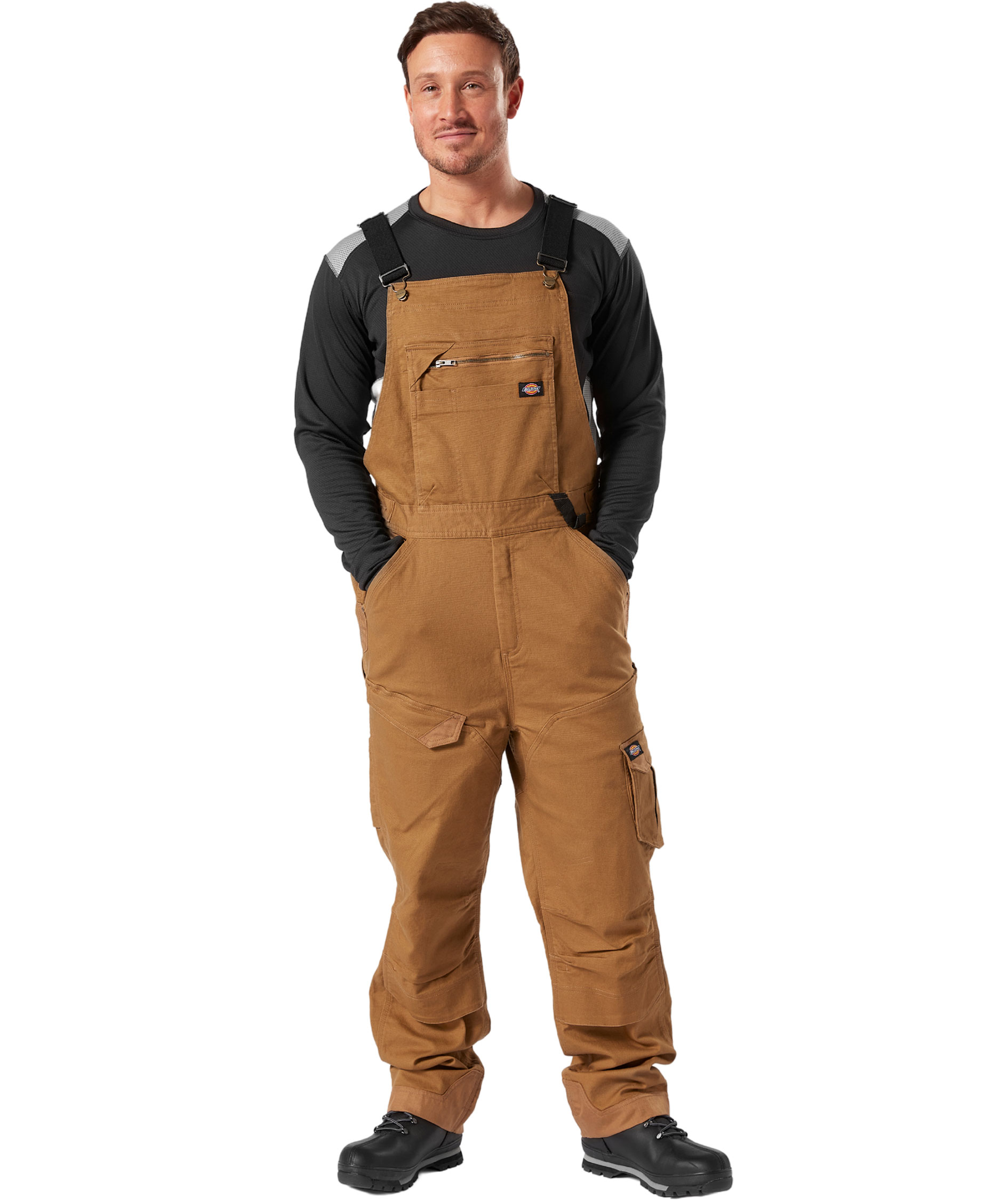 Dickies TechDuck Latzhose, Rinsed Brown Duck