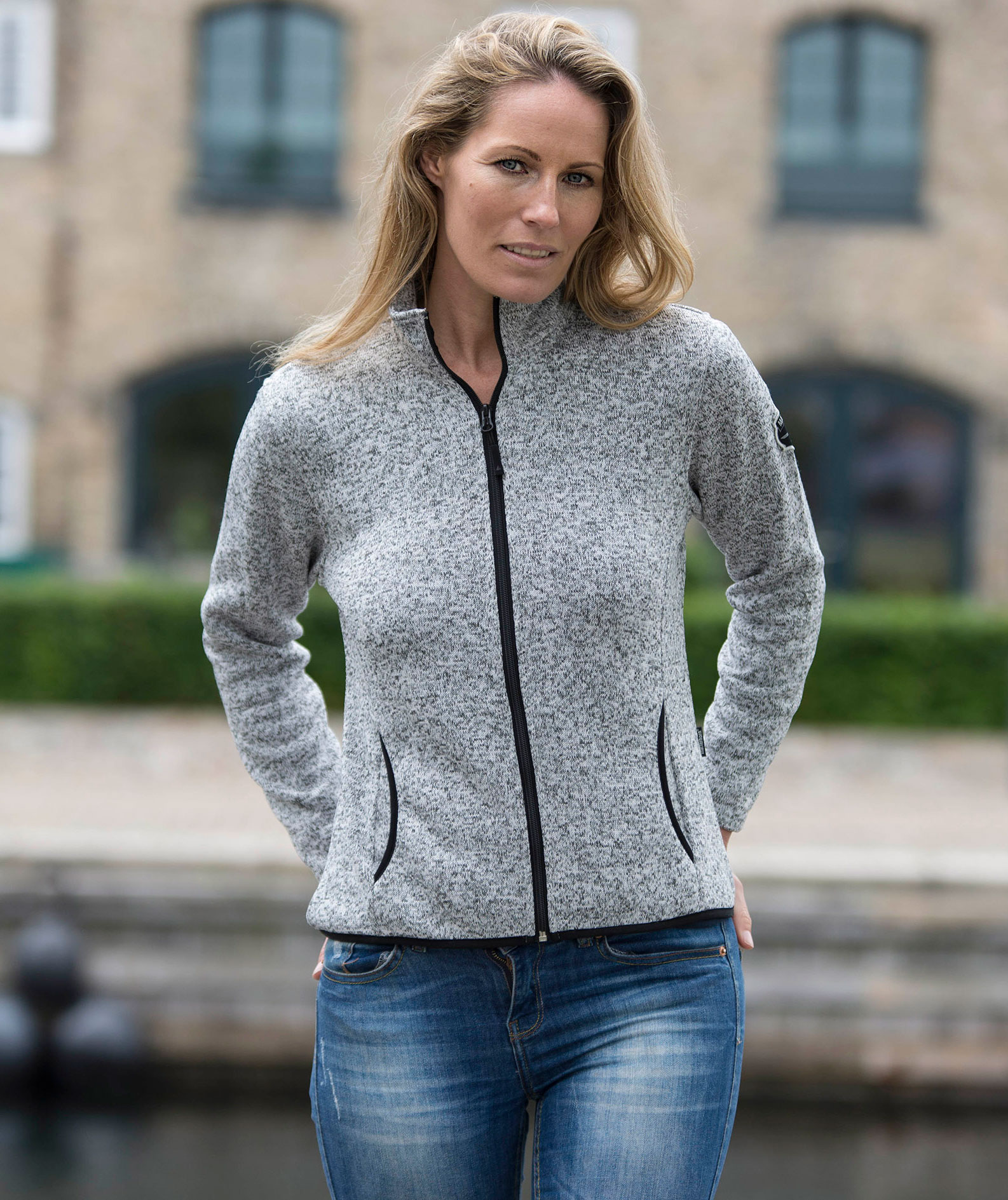 Matterhorn Almer women's knitted fleece jacket, Light Grey