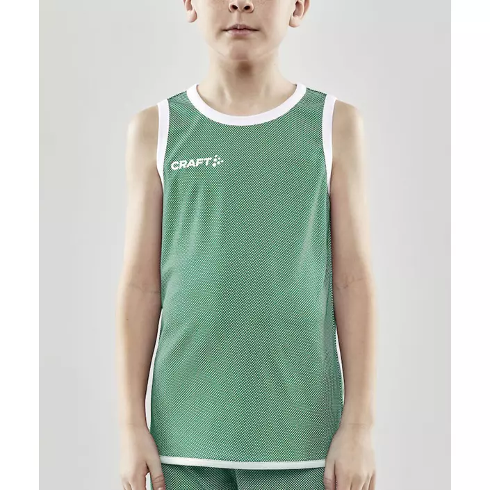 Craft Progress vendbar Basket tank top til børn, Team green/white, large image number 1