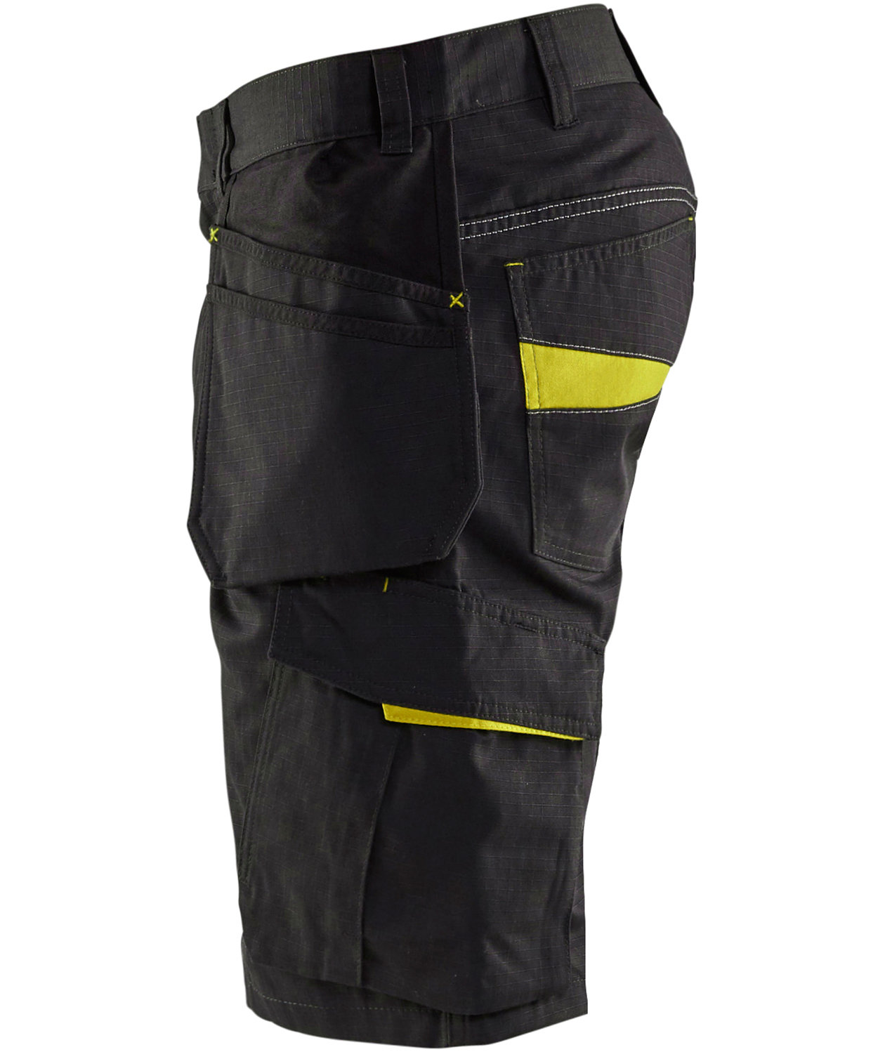 Bl&aring;kl&auml;der Unite craftsman shorts, Black/Hi-Vis Yellow, large image number 3