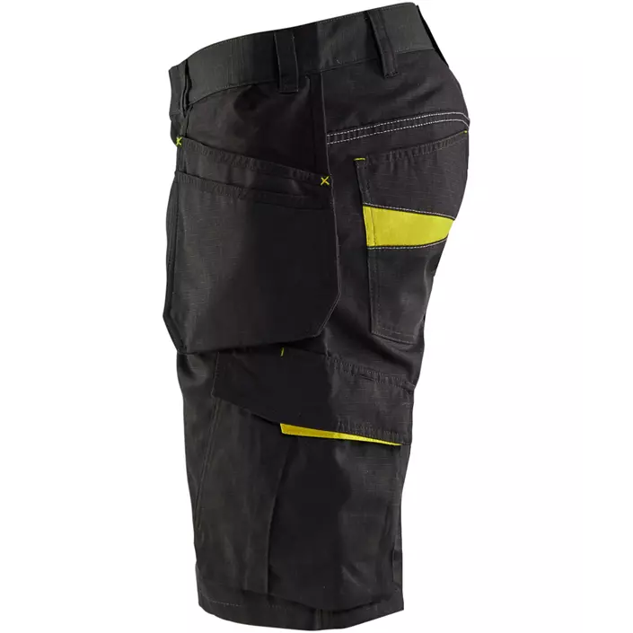 Blåkläder Unite craftsman shorts, Black/Hi-Vis Yellow, large image number 3