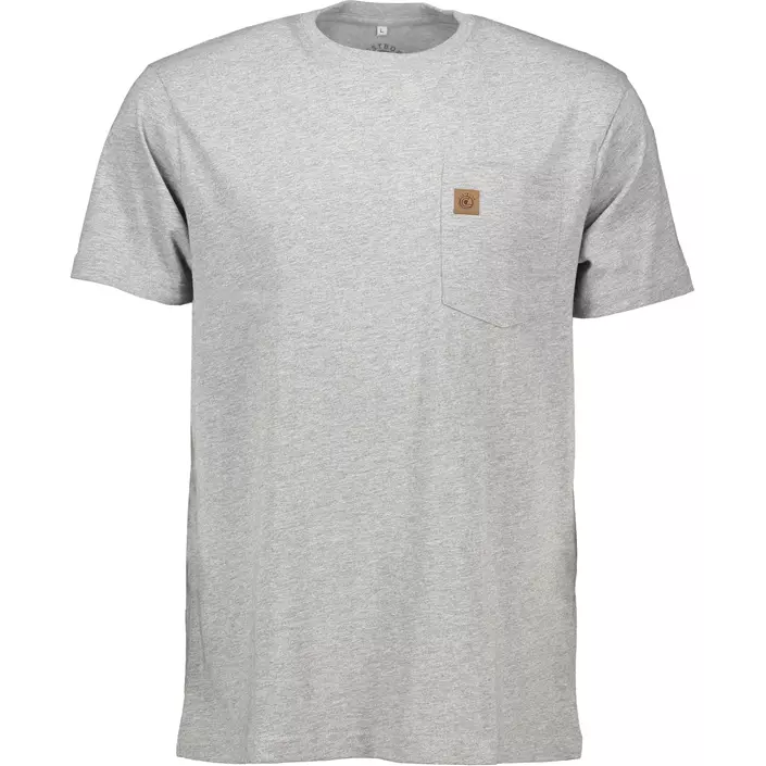Westborn T-Shirt with chestpocket, Light Grey Melange, large image number 0