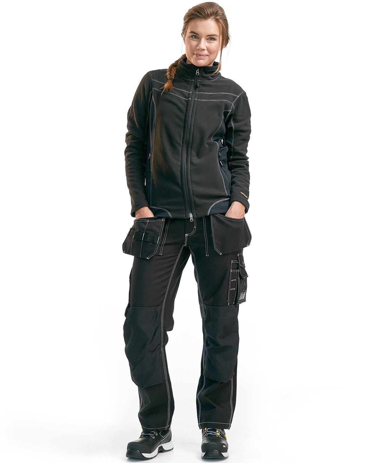 Bl&aring;kl&auml;der microfleecejacka dam, Svart