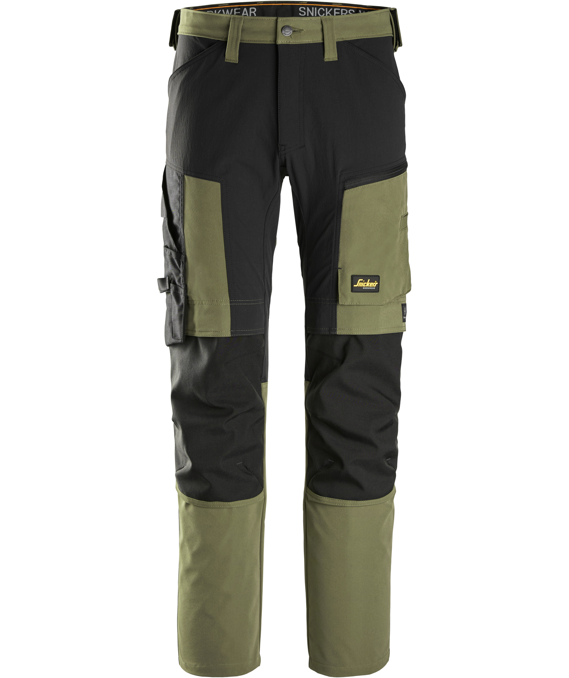 Snickers AllroundWork work trousers 6318 full stretch, Khaki Green/Black, Khaki Green/Black, swatch