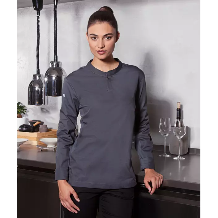 Karlowsky Performance women's long-sleeved Polo shirt, Anthracite, large image number 1