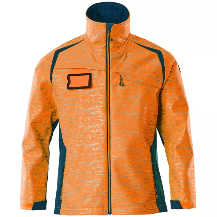 Mascot Accelerate Safe softshell jacket, Hi-Vis Orange/Dark Petroleum, large image number 0