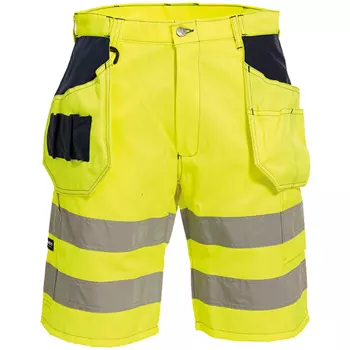 Tranemo CE-ME craftsmens shorts, Hi-vis Yellow/Marine
