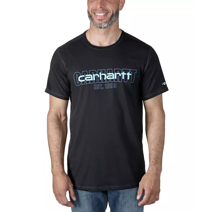 Carhartt Force Logo Graphic T-skjorte, Black, large image number 1