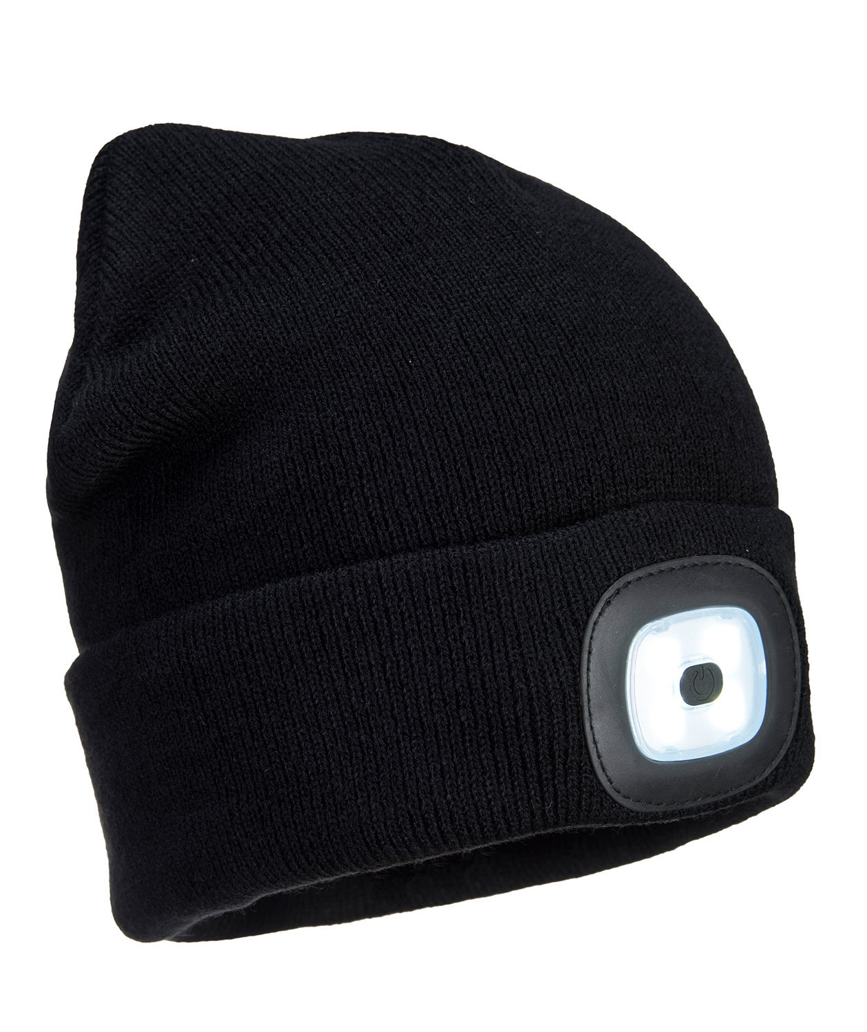 Portwest Twin LED knitted beanie with lights on the front and back, Black, large image number 1