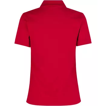 ID Pique Polo T-skjorte dame med stretch, Rød