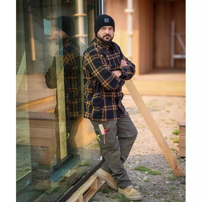 Carhartt flannell skjortjacka, Black, large image number 1