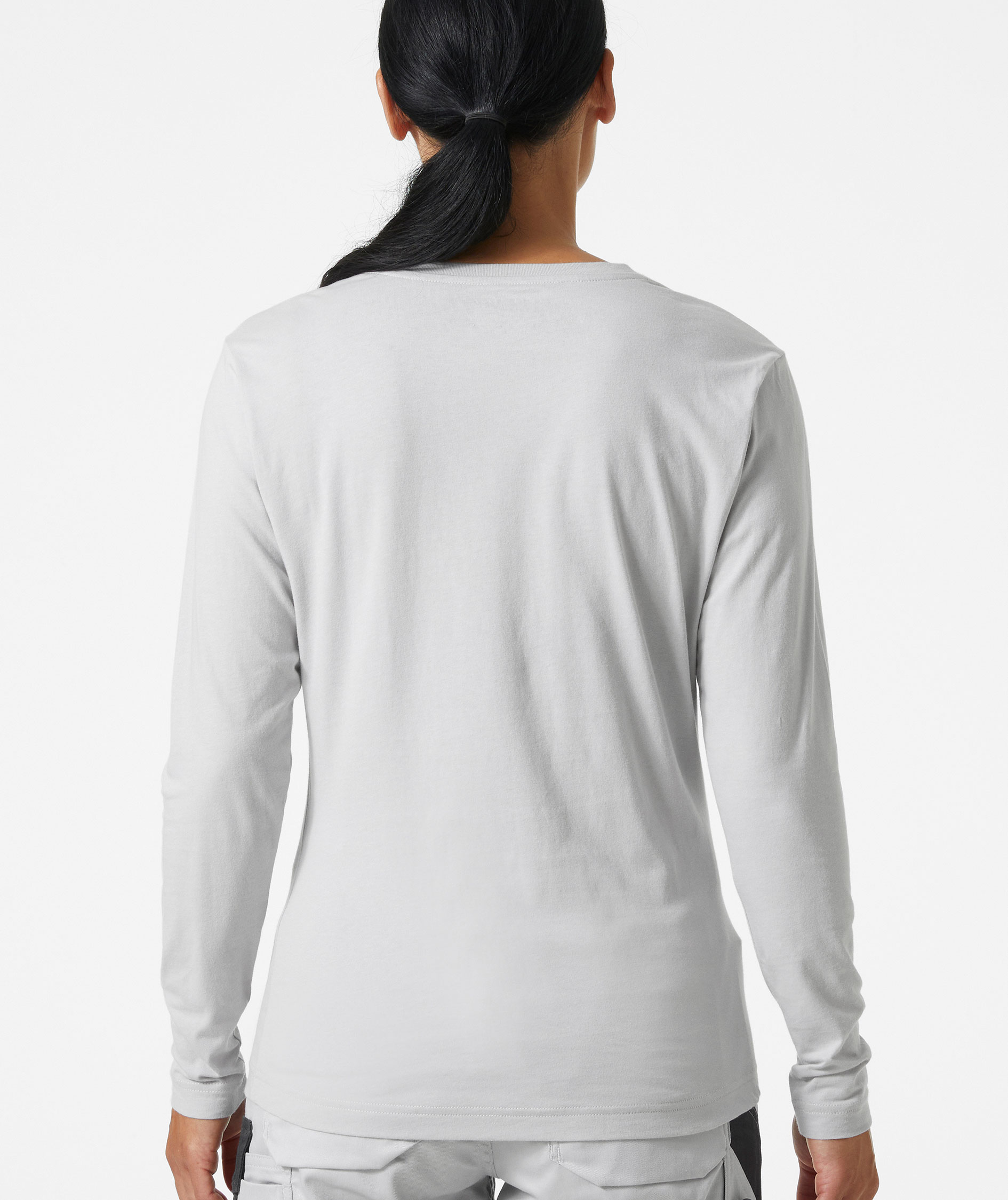 Helly Hansen Classic l&aring;ng&auml;rmad T-shirt dam, Grey fog, large image number 3