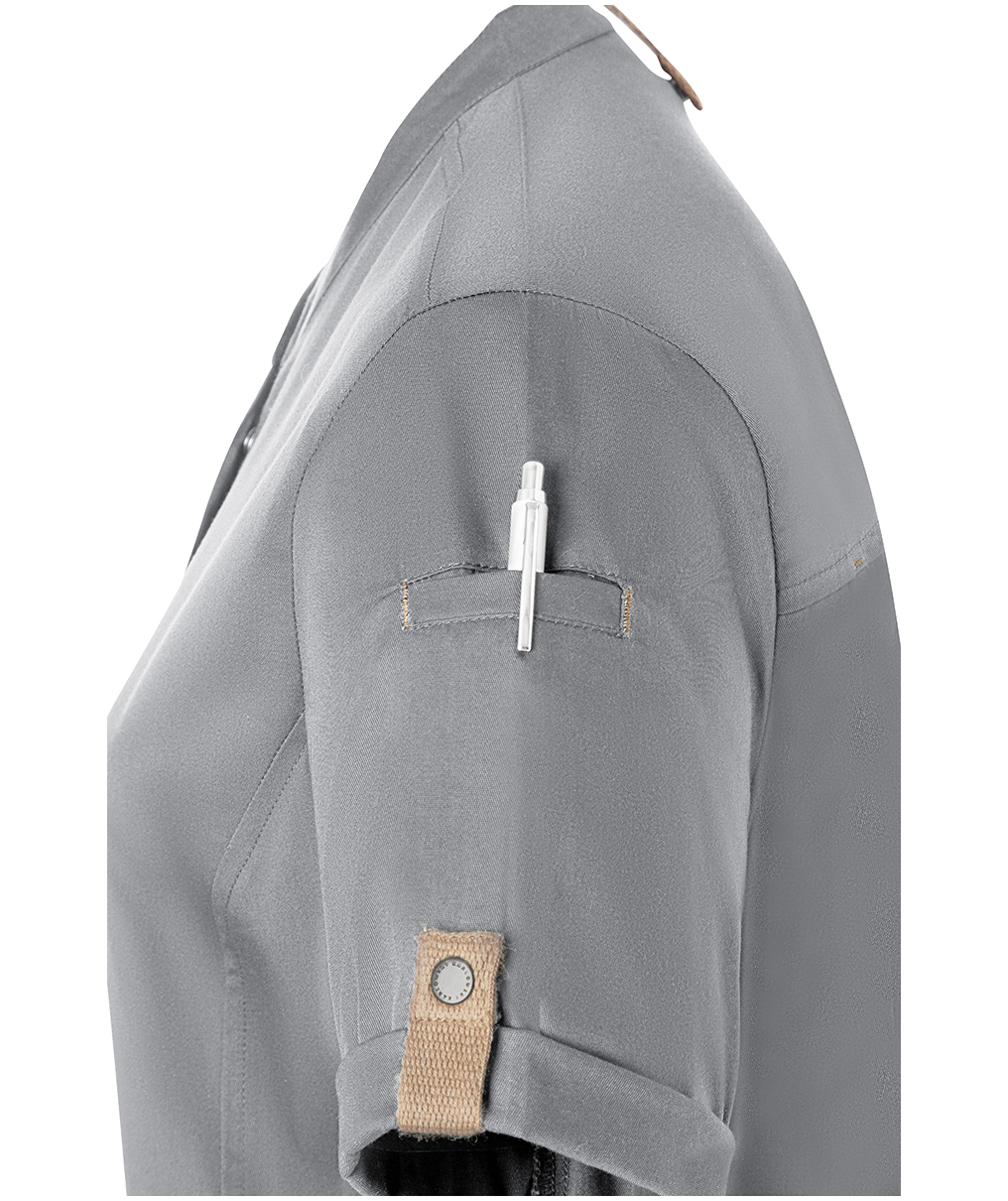 Karlowsky Green-Generation kort&aelig;rmet dame kokkejakke, Platinum grey, large image number 6