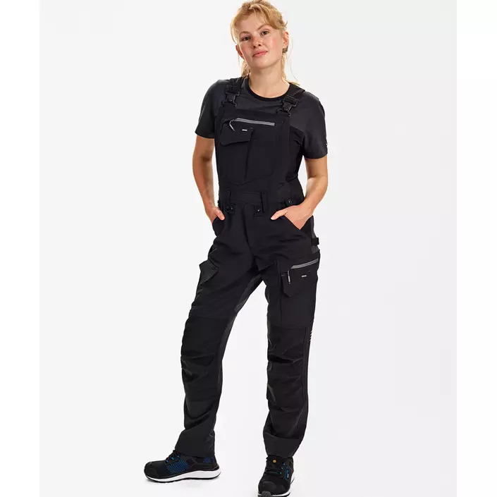 Engel Entire hängselbyxa full stretch dam, Black/Anthracite Grey, large image number 1