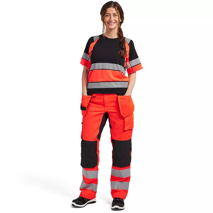 Blåkläder T-shirt dam, Svart/Varselröd, large image number 1