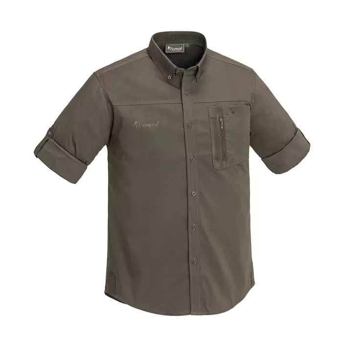 Pinewood Tiveden modern fit insect-stop skjorte, Mørke oliven, large image number 1