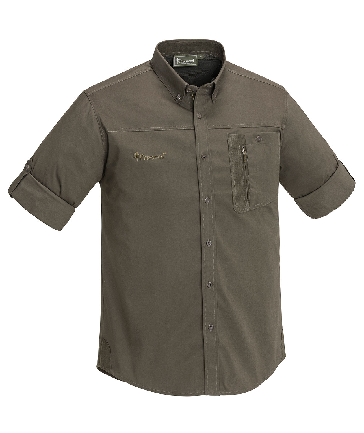 Pinewood Tiveden NatureSafe modern fit skjorte, M&oslash;rk oliven, large image number 1