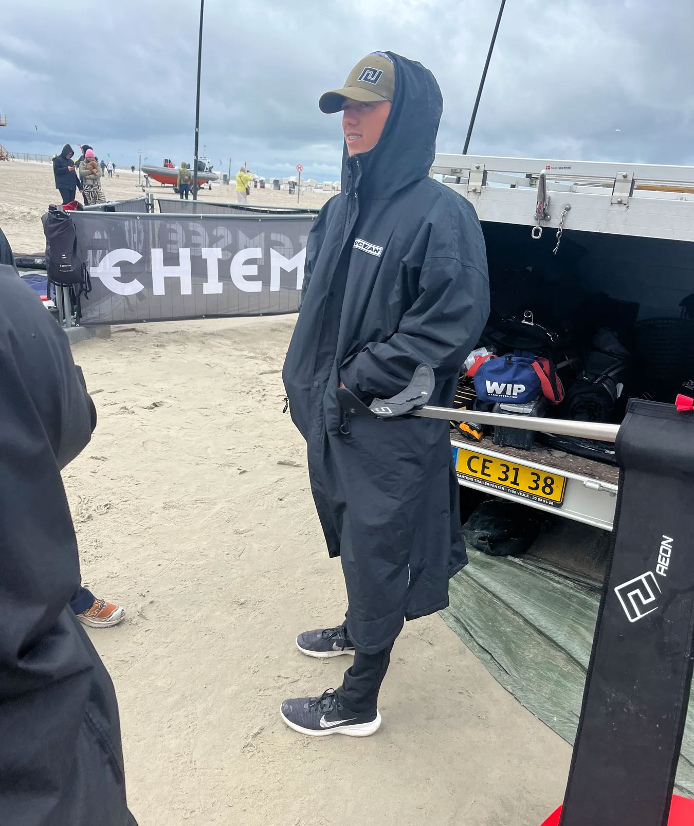 Ocean Aqua Shield poncho med dragkedja, Navy, large image number 3