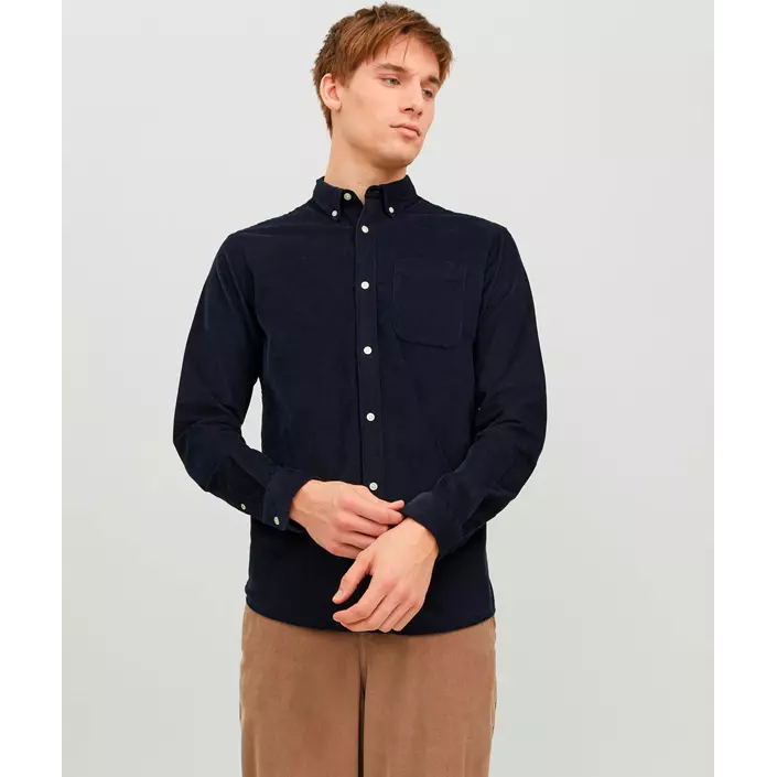Jack & Jones JJECLASSIC Cord skjorta, Navy Blazer, large image number 1