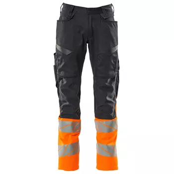 Mascot Accelerate Safe work trousers, Dark Marine Blue/Hi-Vis Orange