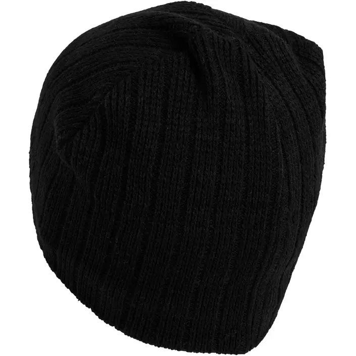 ID knitted hat with fleece headband, Black, Black, large image number 1