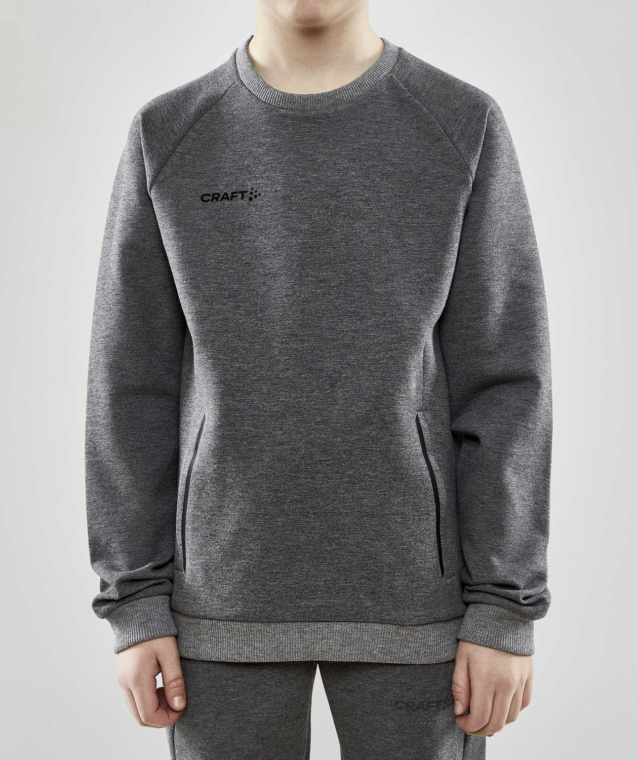 Craft Core Soul Crew sweatshirt till barn, M&ouml;rkgr&aring; Melerad, large image number 1