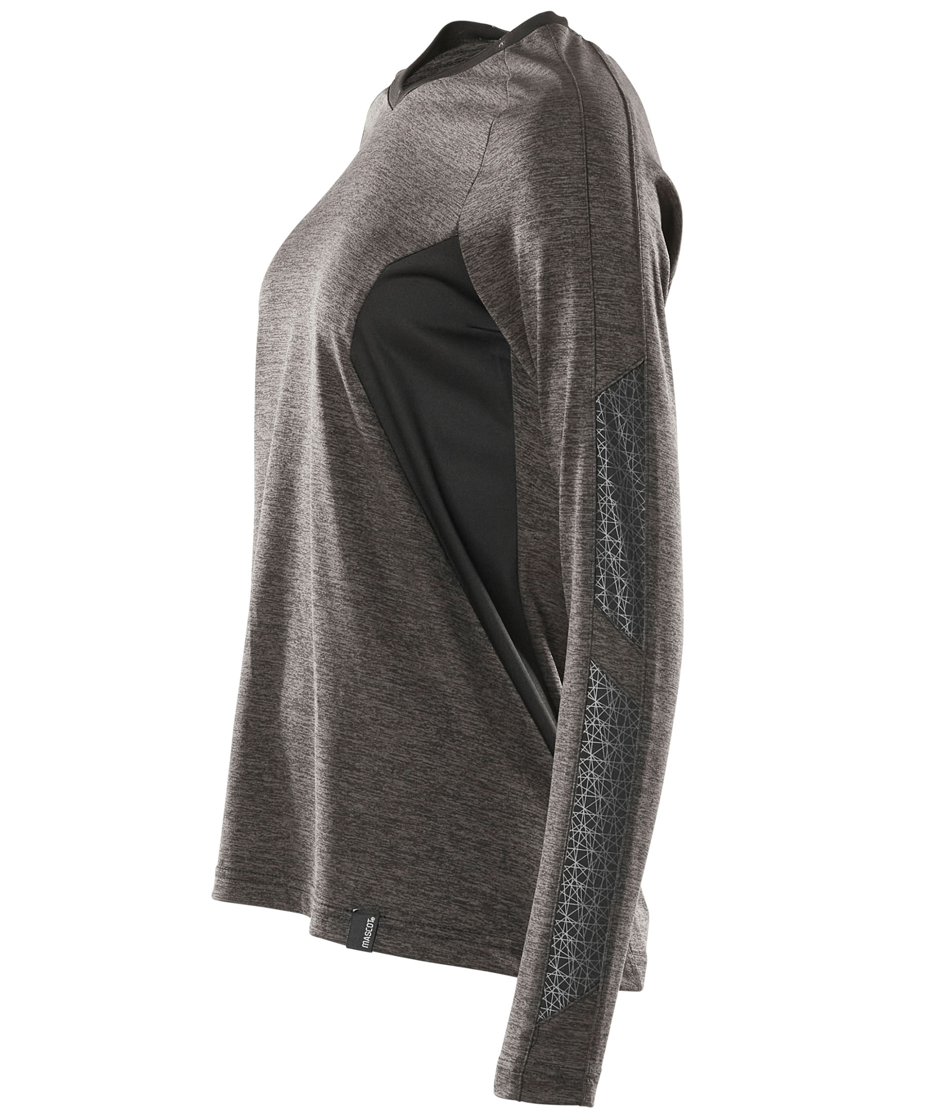 Mascot Accelerate Coolmax langermet dame T-skjorte, M&oslash;rk Antrasitt/Svart, large image number 3