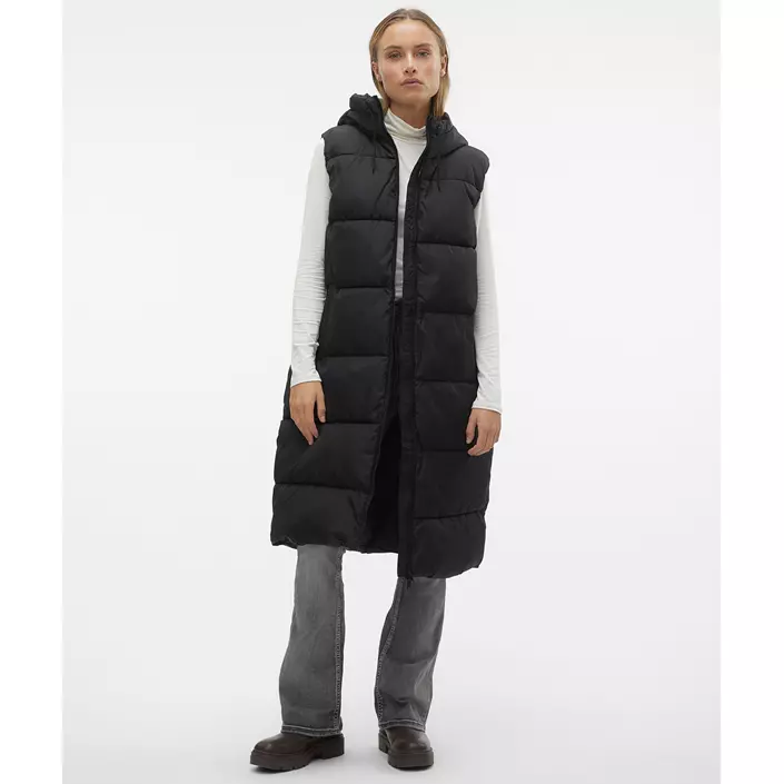 Vero Moda VMLIGAANE lang vatteret vest, Black, large image number 5