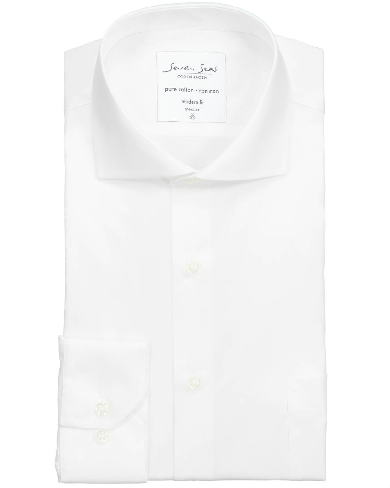 Seven Seas modern fit Poplin shirt, White, large image number 5