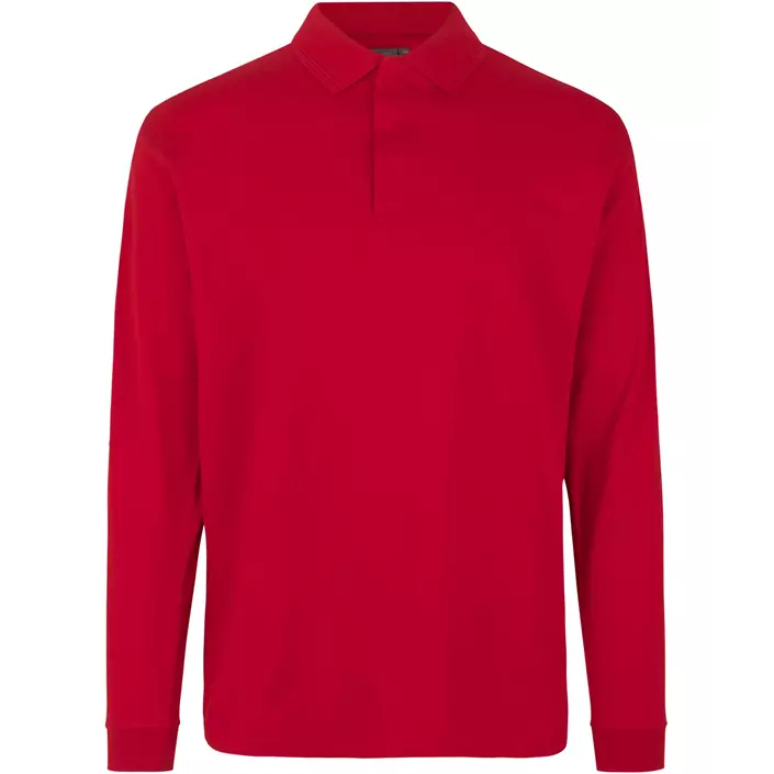 ID PRO Wear langermet Polo T-skjorte, Rød, large image number 0
