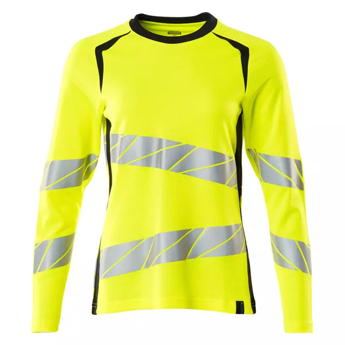 Mascot Accelerate Safe women's long-sleeved T-shirt, Hi-Vis Yellow/Dark Marine, large image number 0