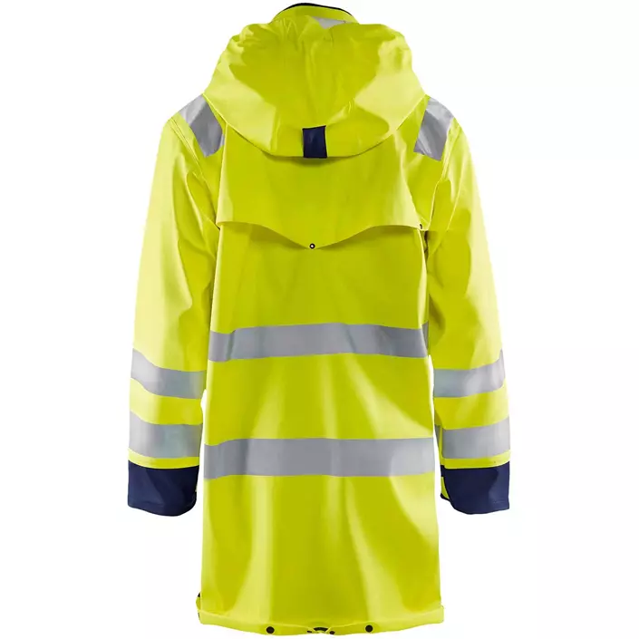 Blåkläder lang regnfrakk, Hi-vis gul/marineblå, large image number 1