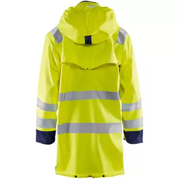 Blåkläder lång regnrock, Varsel gul/marinblå