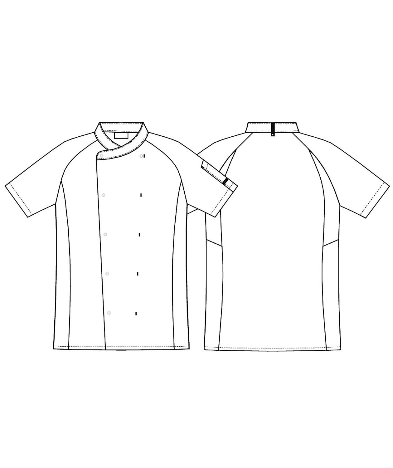 Kentaur kort&aelig;rmet kokkejakke/tjenerjakke, Sort, large image number 2