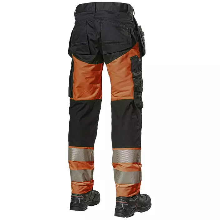 L.Brador craftsman trousers 188PB, Black/Hi-vis Orange, large image number 1