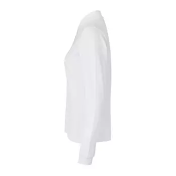 ID langærmet dame Polo T-shirt med stretch, Hvid