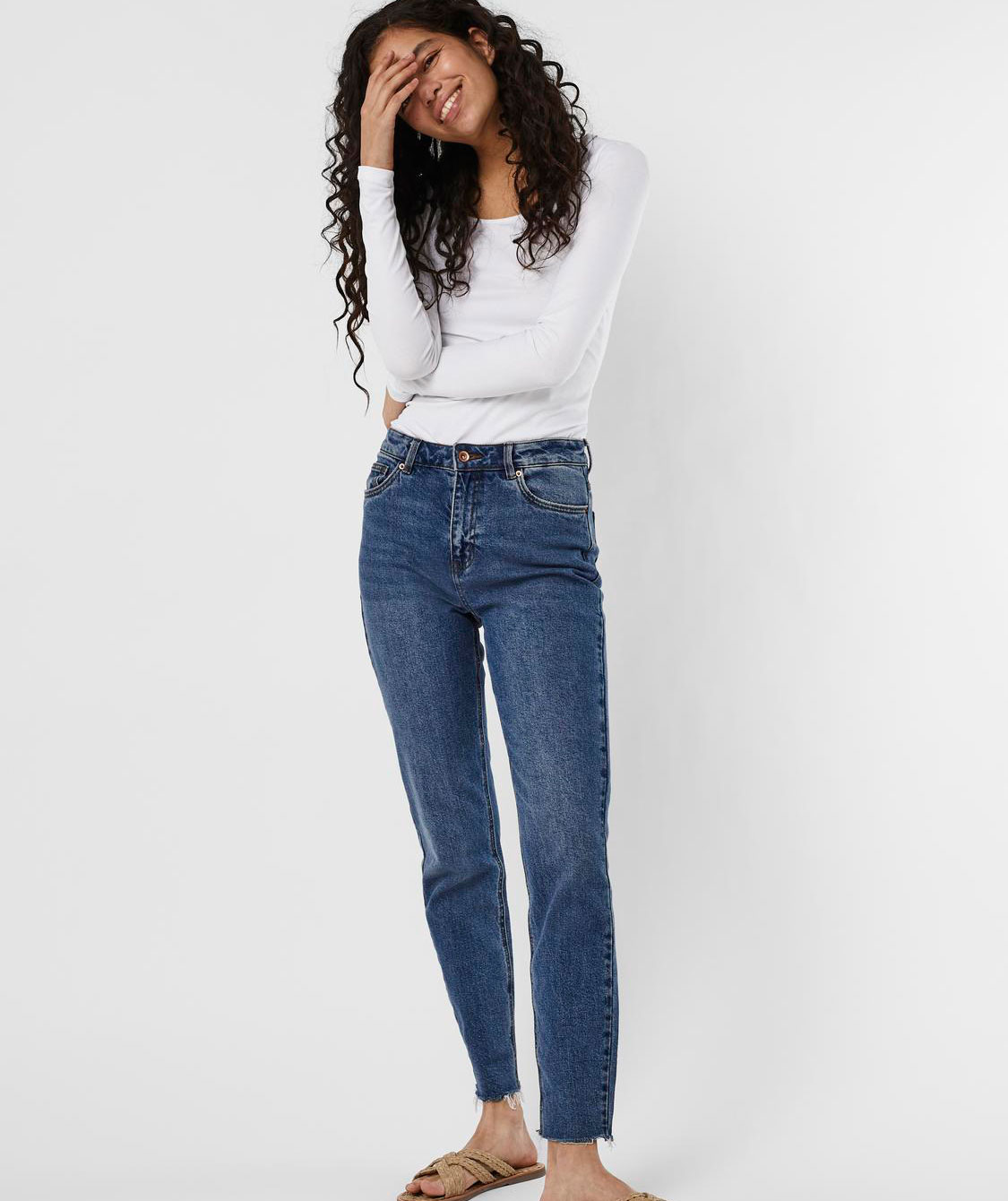 Vero Moda VMMAXI MY SOFT women's long-sleeved long T-shirt, Bright White, large image number 4