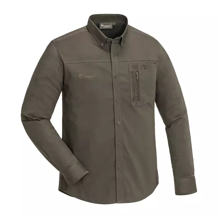 Pinewood Tiveden modern fit insect-stop skjorte, Mørke oliven, large image number 0