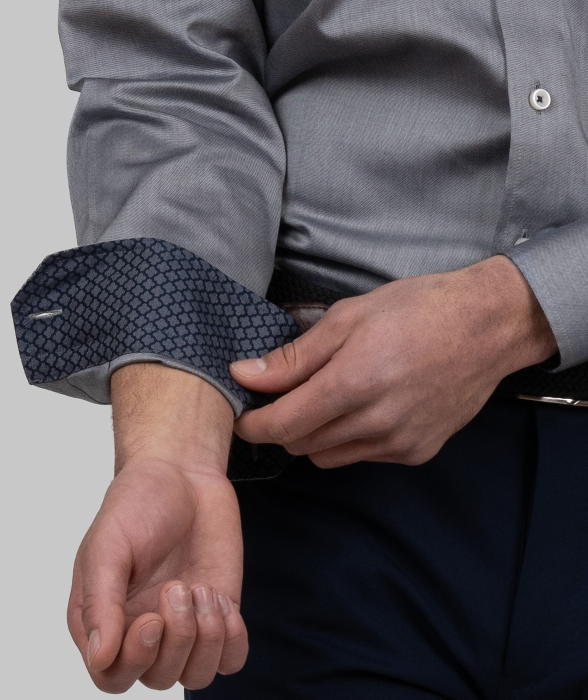 J. Harvest & Frost Twill Red Bow 122 slim fit shirt, Grey, large image number 5