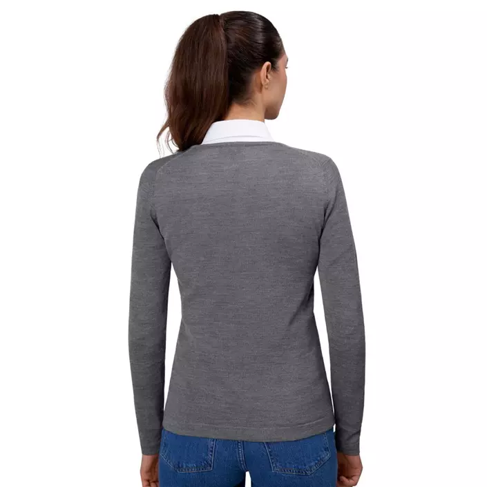 ID dame striktrøje med merinould, Grå Melange, large image number 3