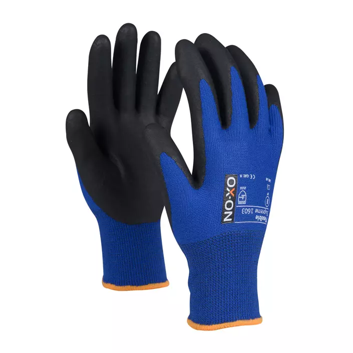 OX-ON Flexible Supreme 1603 work gloves, Blue/Black, large image number 0