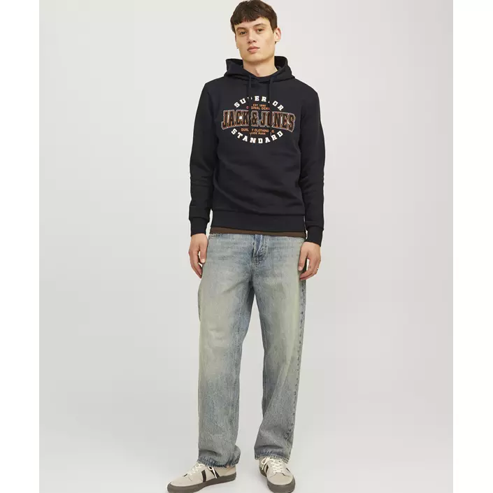 Jack & Jones JJELOGO Hættetrøje, Black, large image number 7