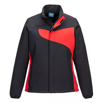 Portwest PW2 women's softshell jacket, Black/Red