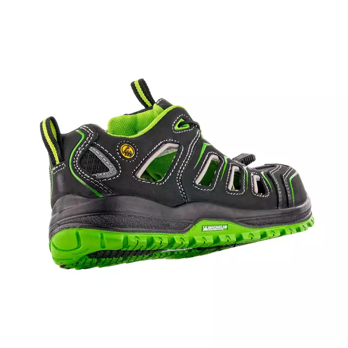 VM Footwear Vancouver safety sandals S1P, Black/Green, large image number 1