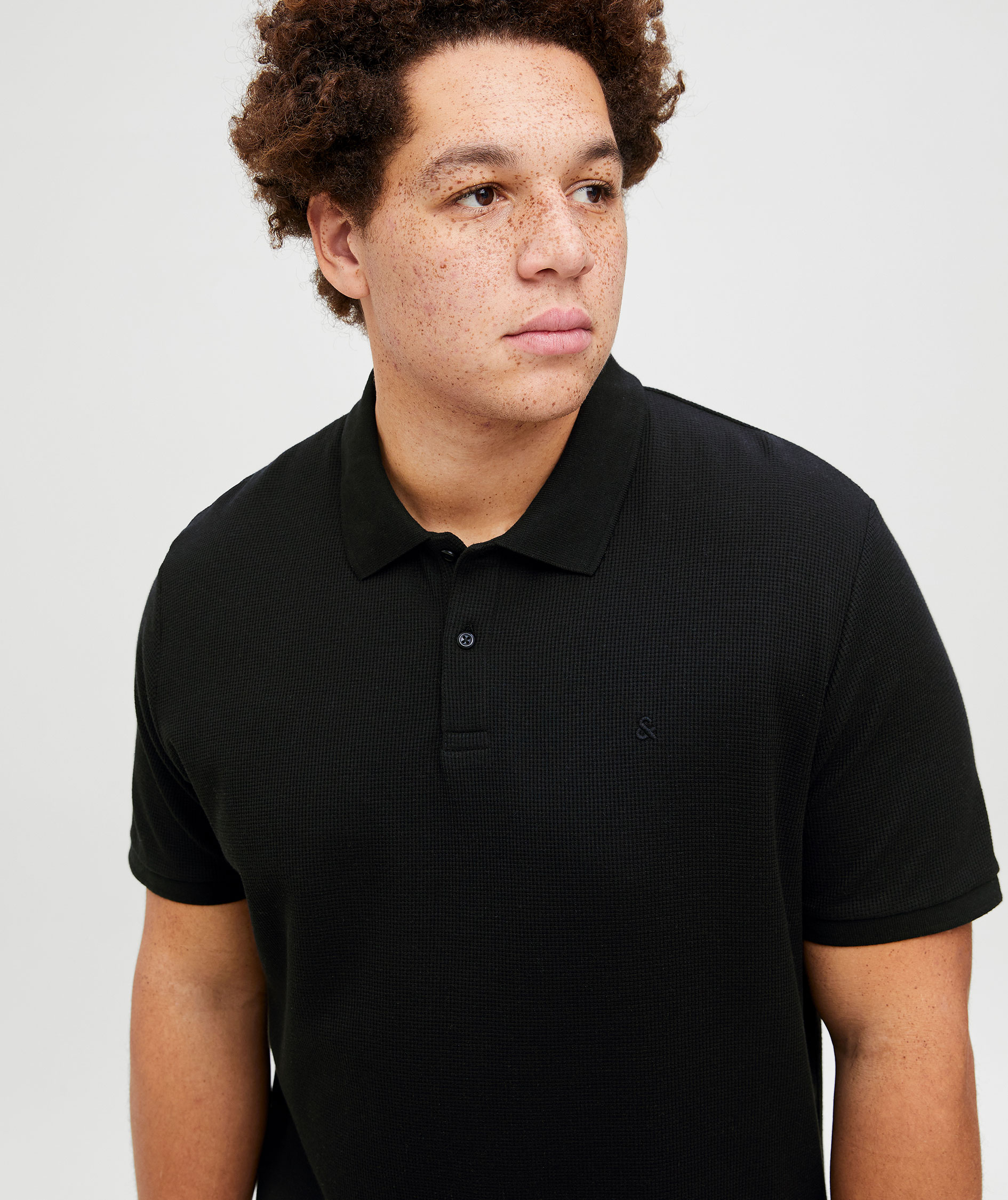 Jack & Jones Plus JJEAUSTIN Polo T-shirt, Black, large image number 3