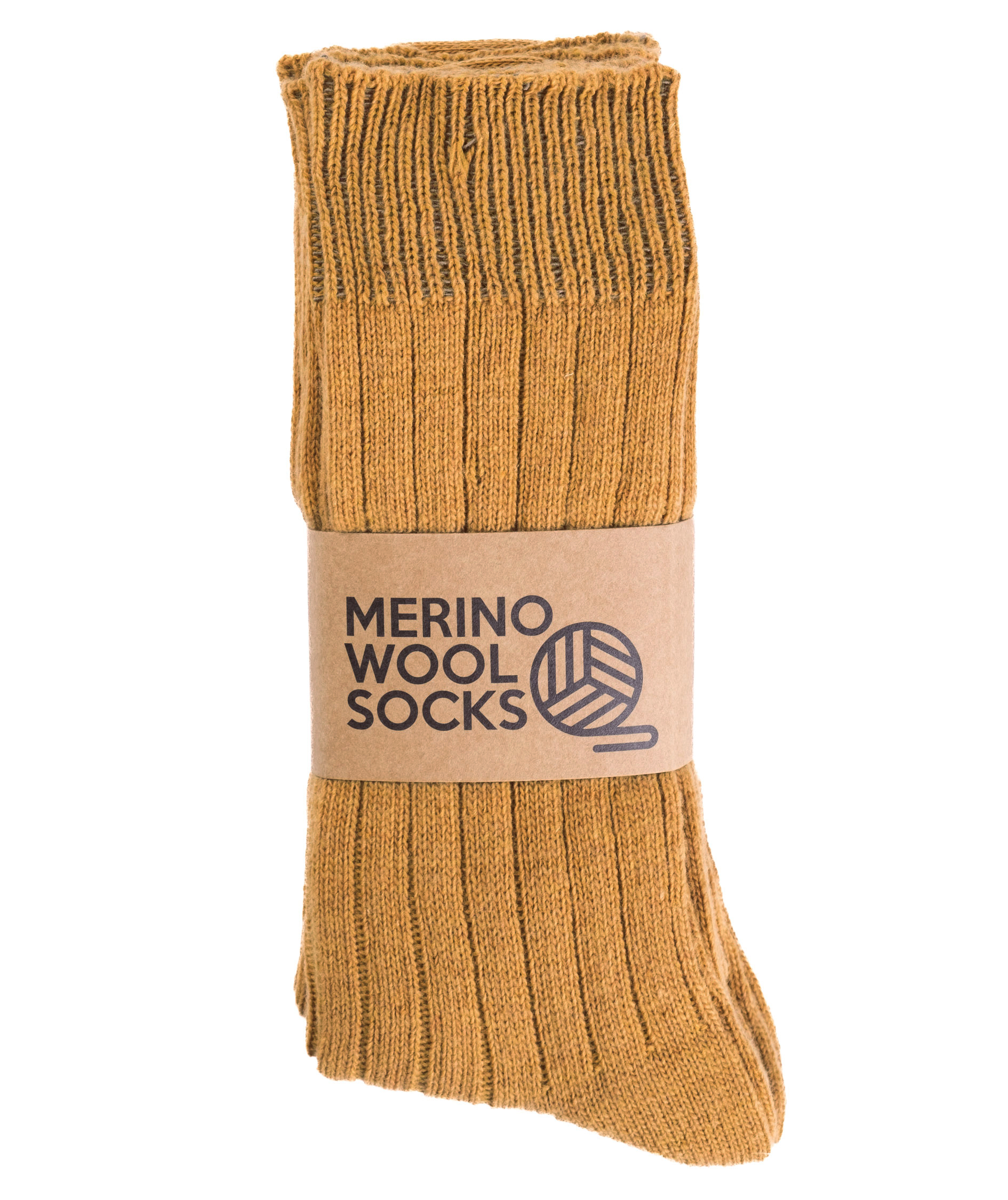 3-pack strumpor med merinoull, Mustard