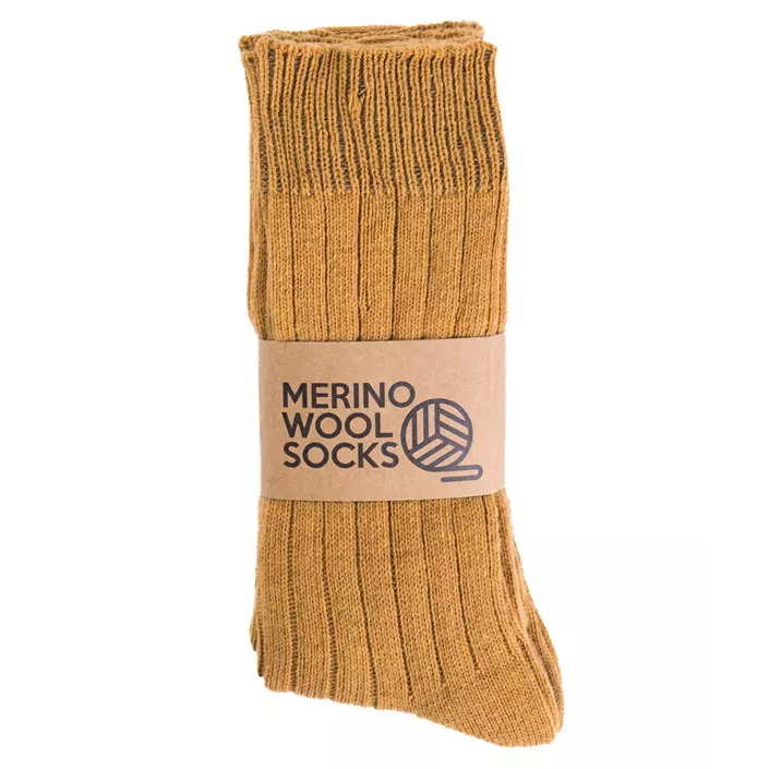 3-pack socks with merino wool, Mustard, large image number 1