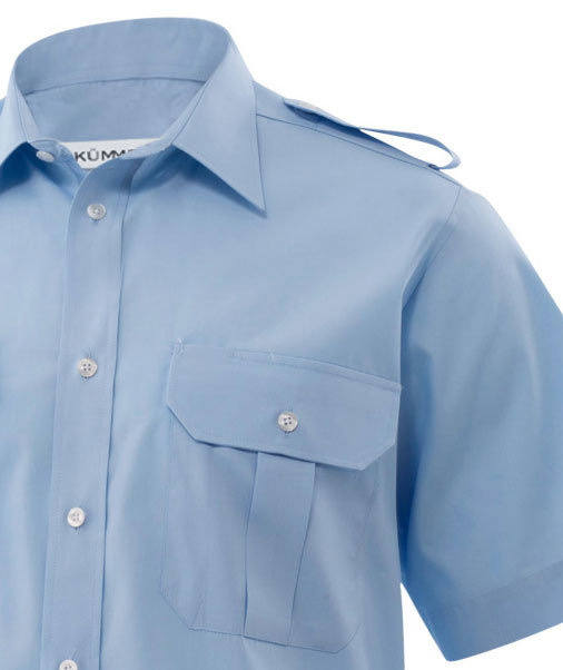 K&uuml;mmel Howard Classic fit short-sleeved pilot shirt, Light Blue