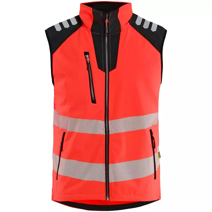 Blåkläder softshellvest, Hi-Vis rød/sort, large image number 0