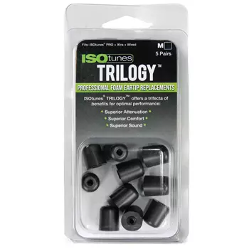 ISOtunes Trilogy™ 5-pack öronproppar till hörselkåpor, Svart